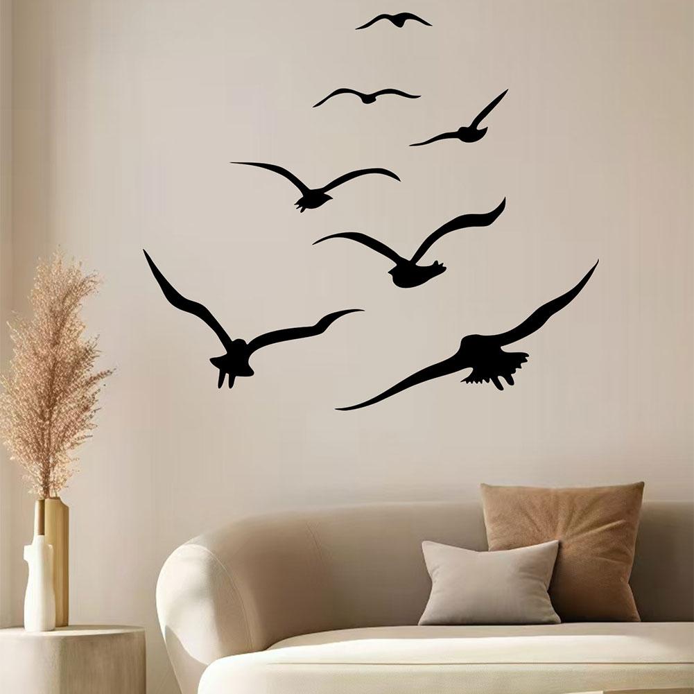30cm x 45cm Stylish Black Seagull Wall Sticker PVC Material for Living Room Bedroom For DIY Home Interior Decoration