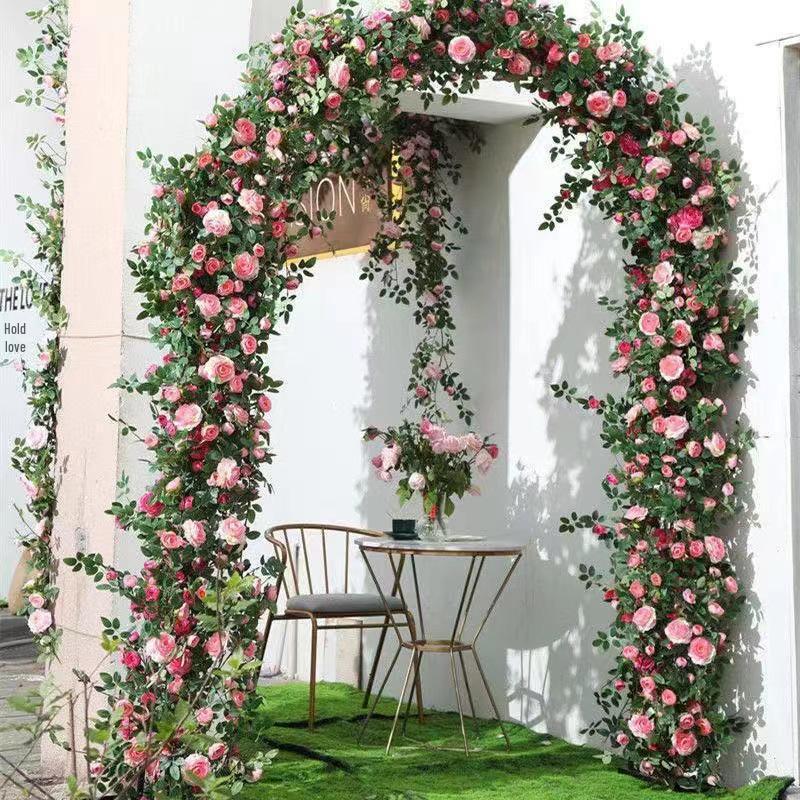 Artificial Silk Rose Vine for Ceiling or Pipe Decoration