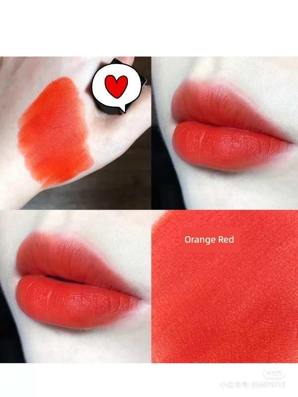 Cool-Toned Rose Red Matte Lipstick, Orange-Red Matte Violet, Long-Lasting, Brightening, Everyday Light Makeup, Popular Affordable Price