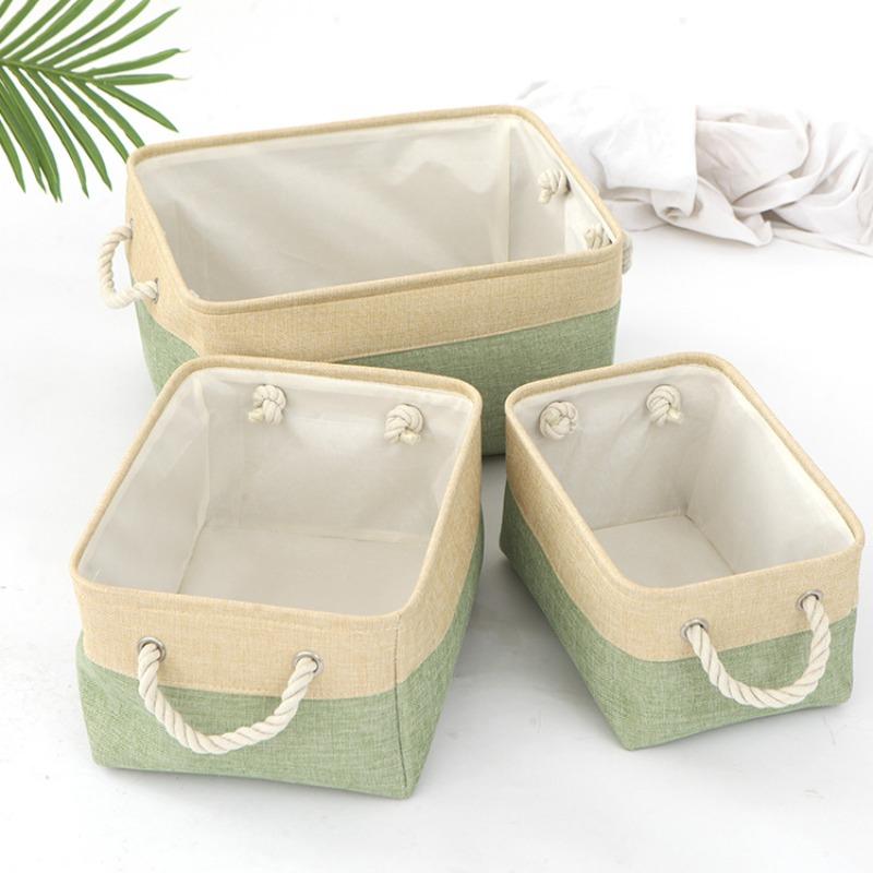 Cotton Linen Storage Basket Organizer for Toys Clutter Laundry Hamper Supplier