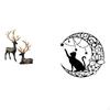Reindeer Elk Resin Statue And Wall Art Sculpture Collection for Tabletop Cabinet Housewarming