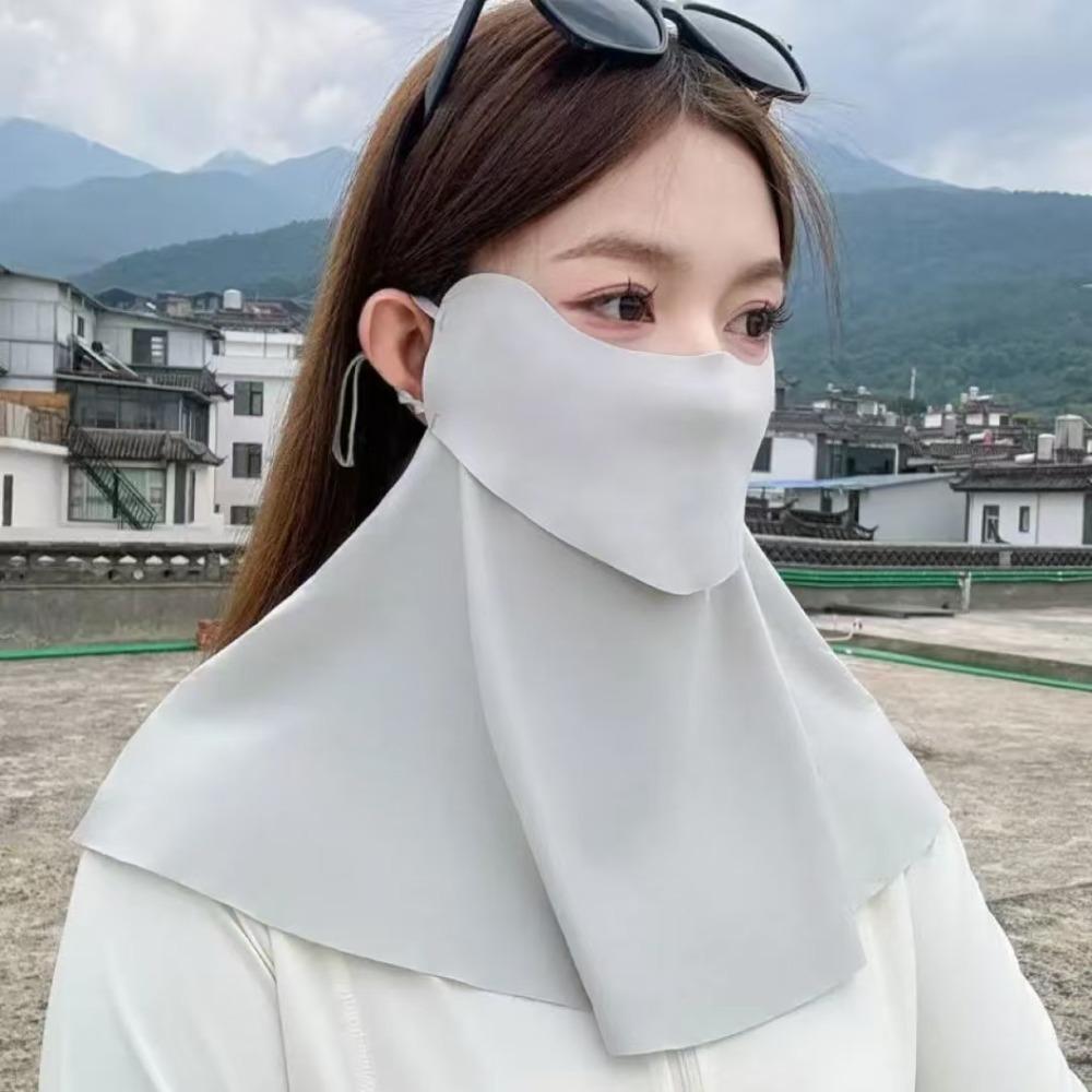 Breathable Summer Ice Silk Face Mask Fishing Face Shield Neckline Face Cover  Driving