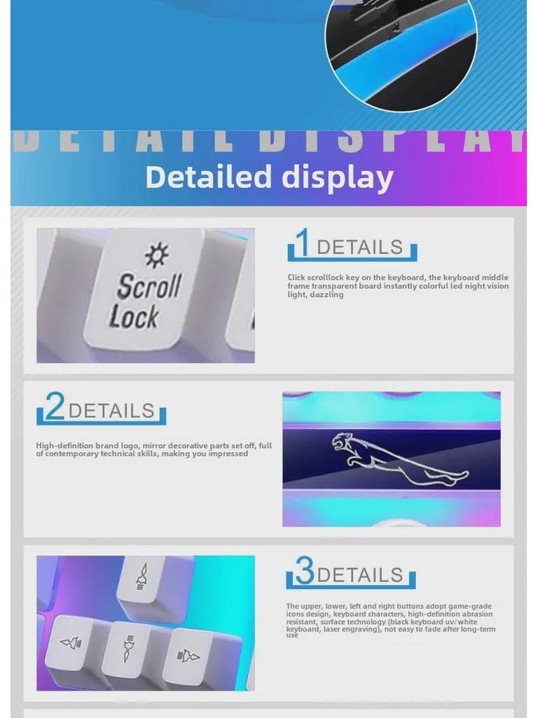 G21B Leuchtendes USB-Kabelgebundenes Mechanisches Tastatur- und Maussset