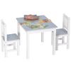 Kids Table and Chair Set 3 Pieces Toddler Preschoolers Desk with 2 Chairs for Indoor Study Rest Snack Time Grey
