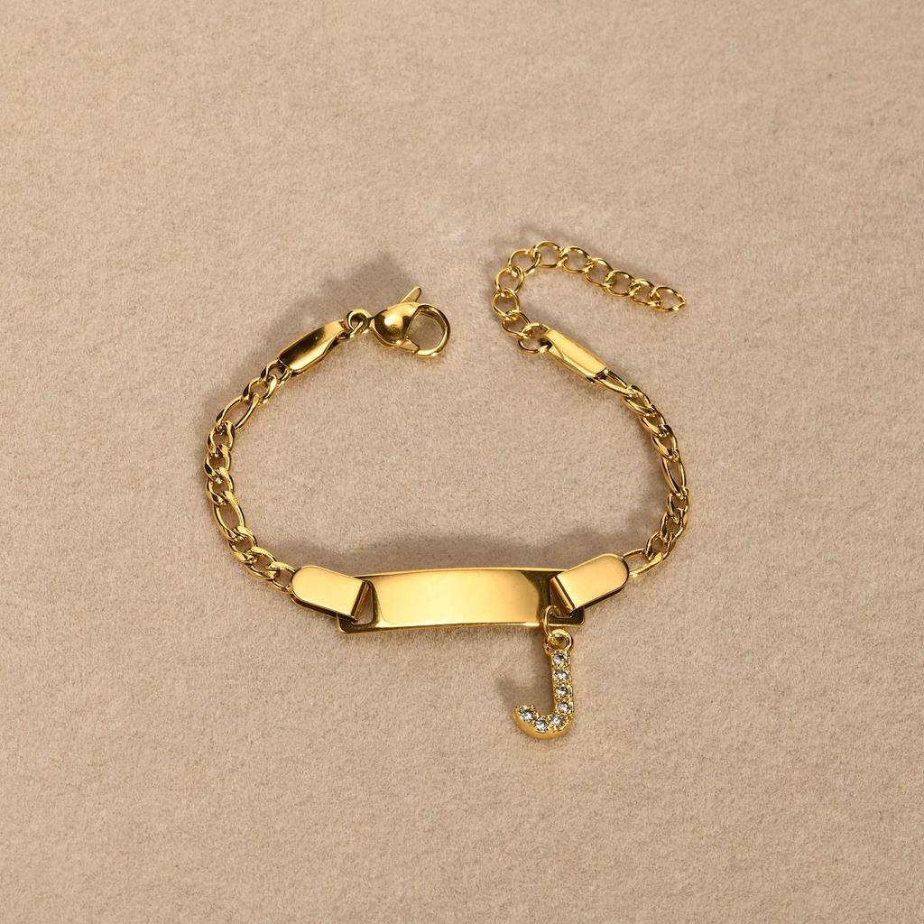 Stainless Steel Alphabet Bracelet for Kids and Ladies - Fashionable, Simple Jewelry