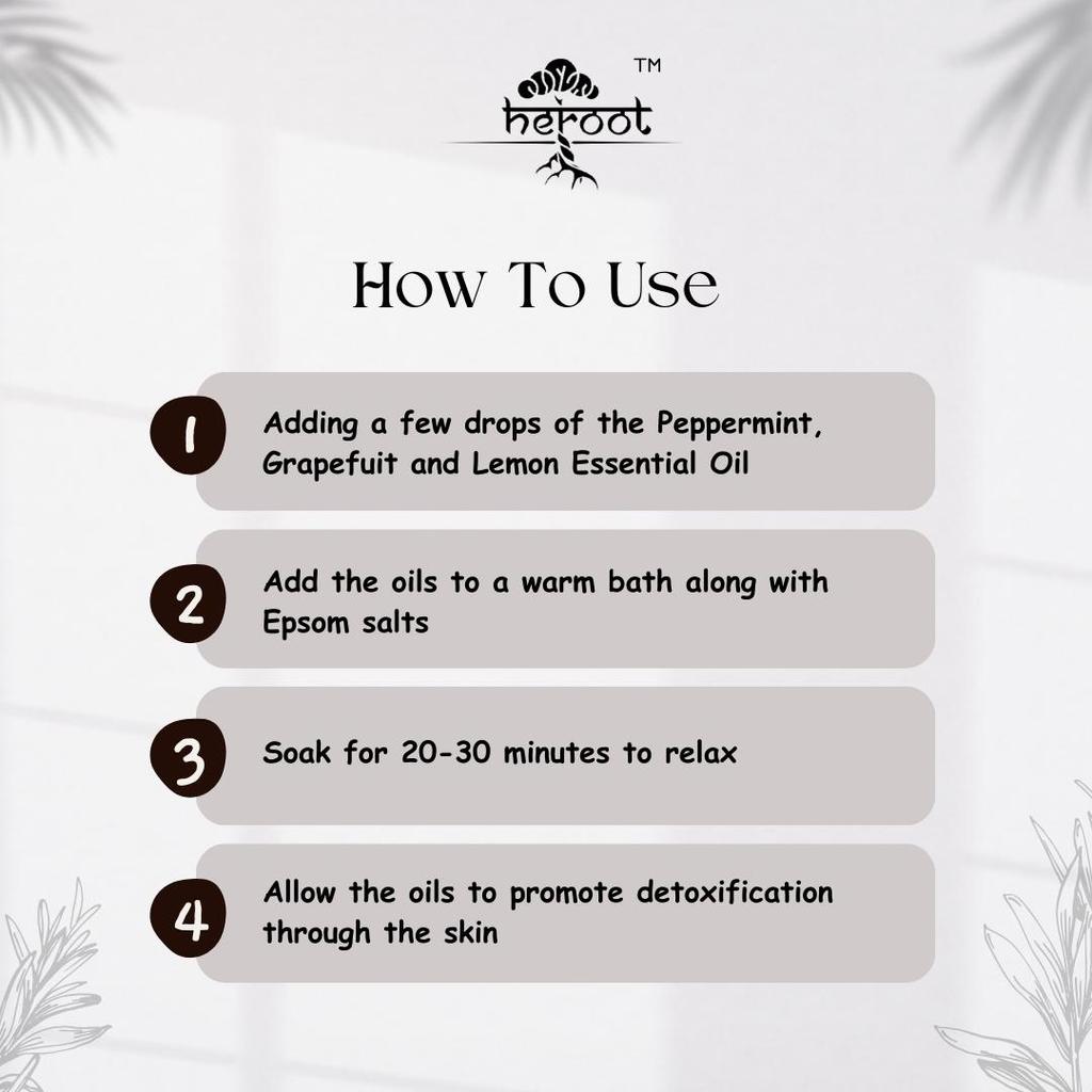 Détox – Huiles essentielles de pamplemousse, citron, menthe poivrée Aromathérapie et diffuseur