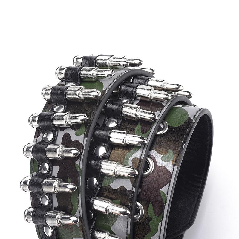 Rivet Belt Men'S Bullet Belt Punk Rock Style Camouflage Pants Belt Men'S And Women'S Personality Belt