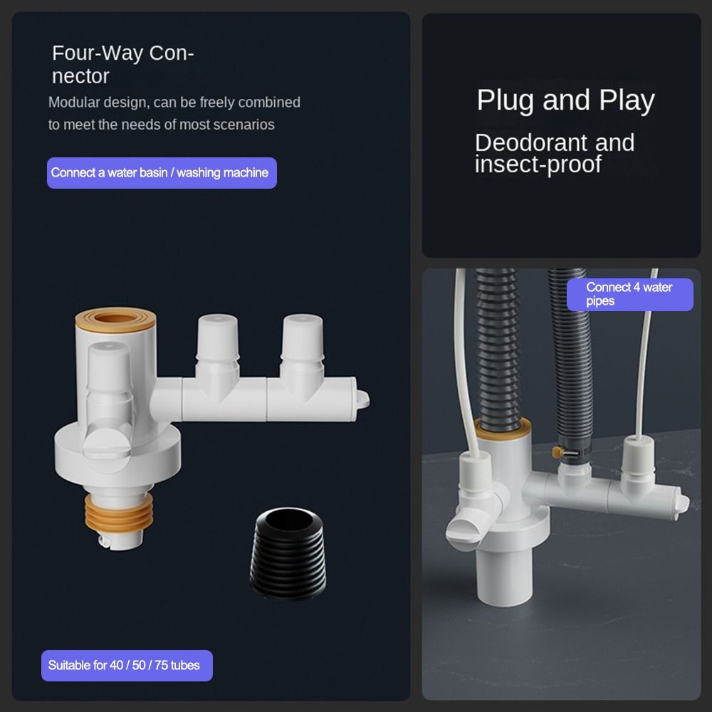 Sealing Ring Kitchen Basin Sewer Branch  Washing Machine Drainage Supplies