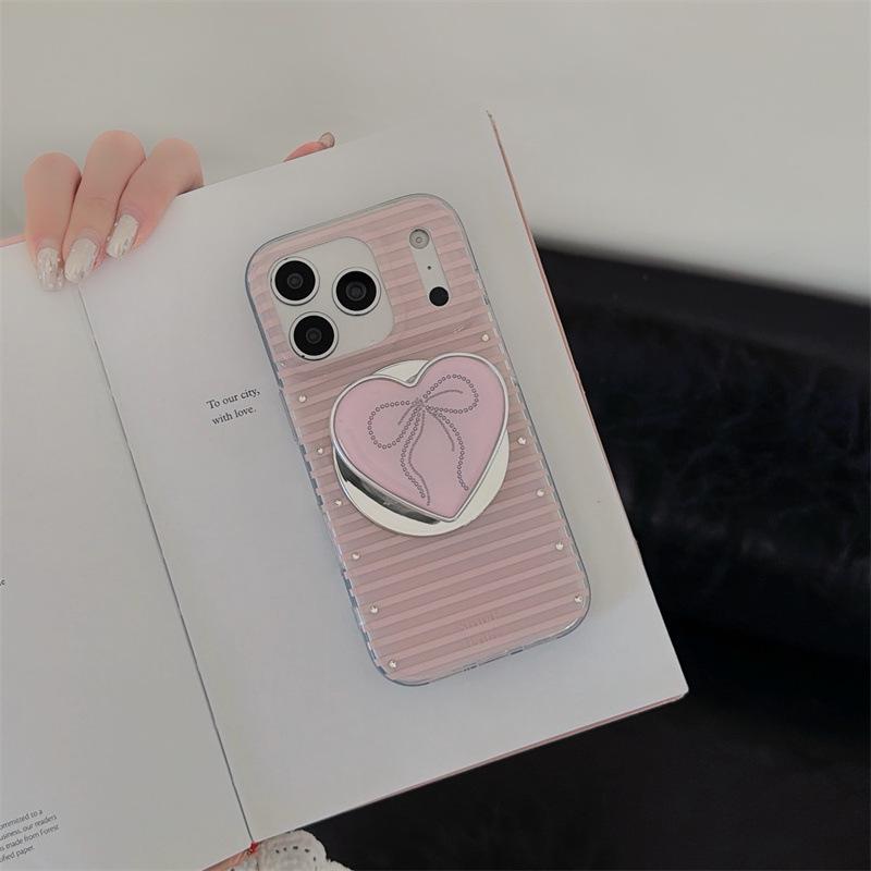 

Striped Heart Magnetic iPhone Case Stand for iPhone 17/16 Pro Max/15/14 14 Pro