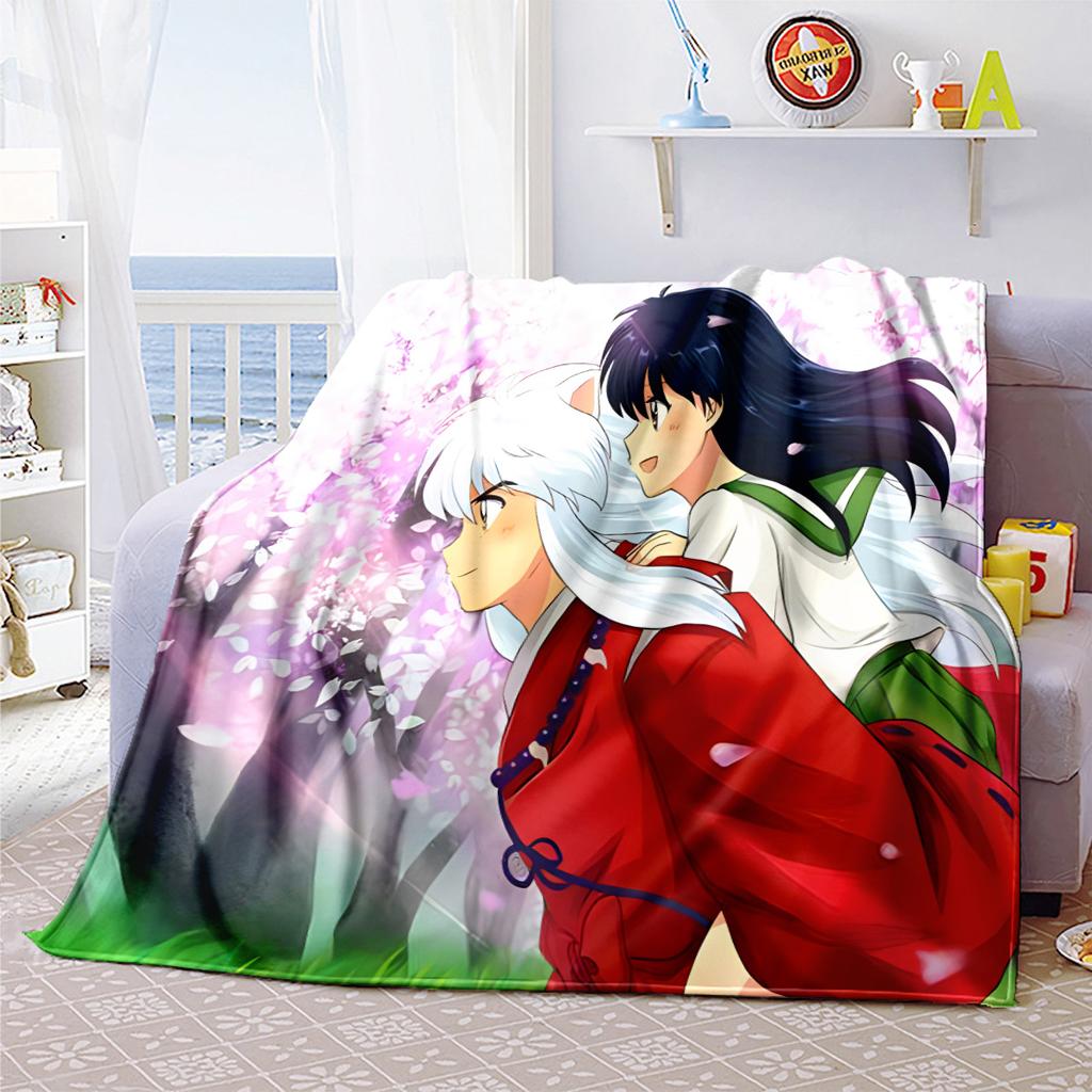 Inuyasha Plush Blanket Soft Comfortable All Seasons blanket Sofa Office Naps blanket Outdoor Travel throw Perfect Gift