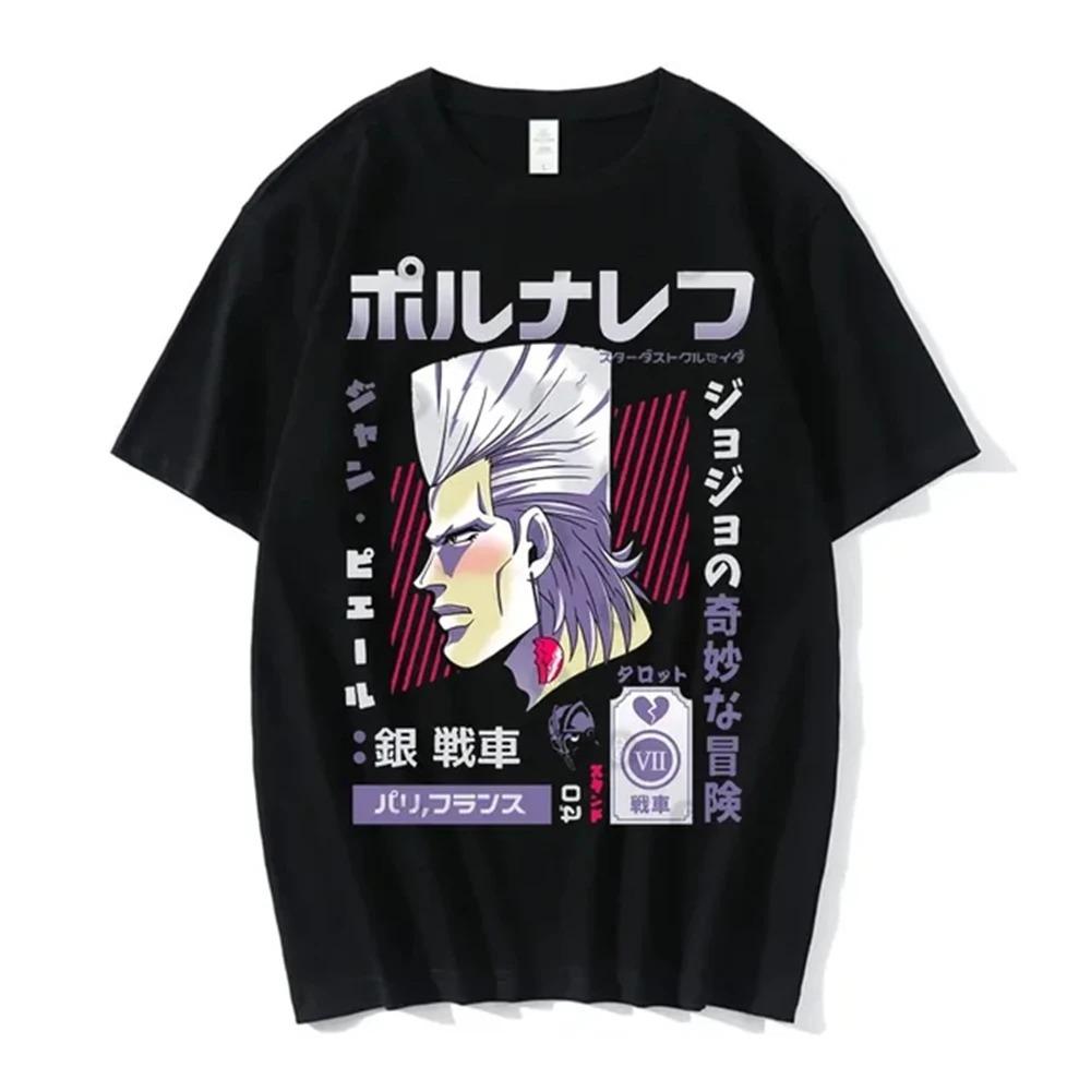 Anime Jojo-Bizarre Adventure Tshirt Men Jotaro Star Platinum Manga Graphic T-shirts Men Women Fashion Short Sleeve Casual
