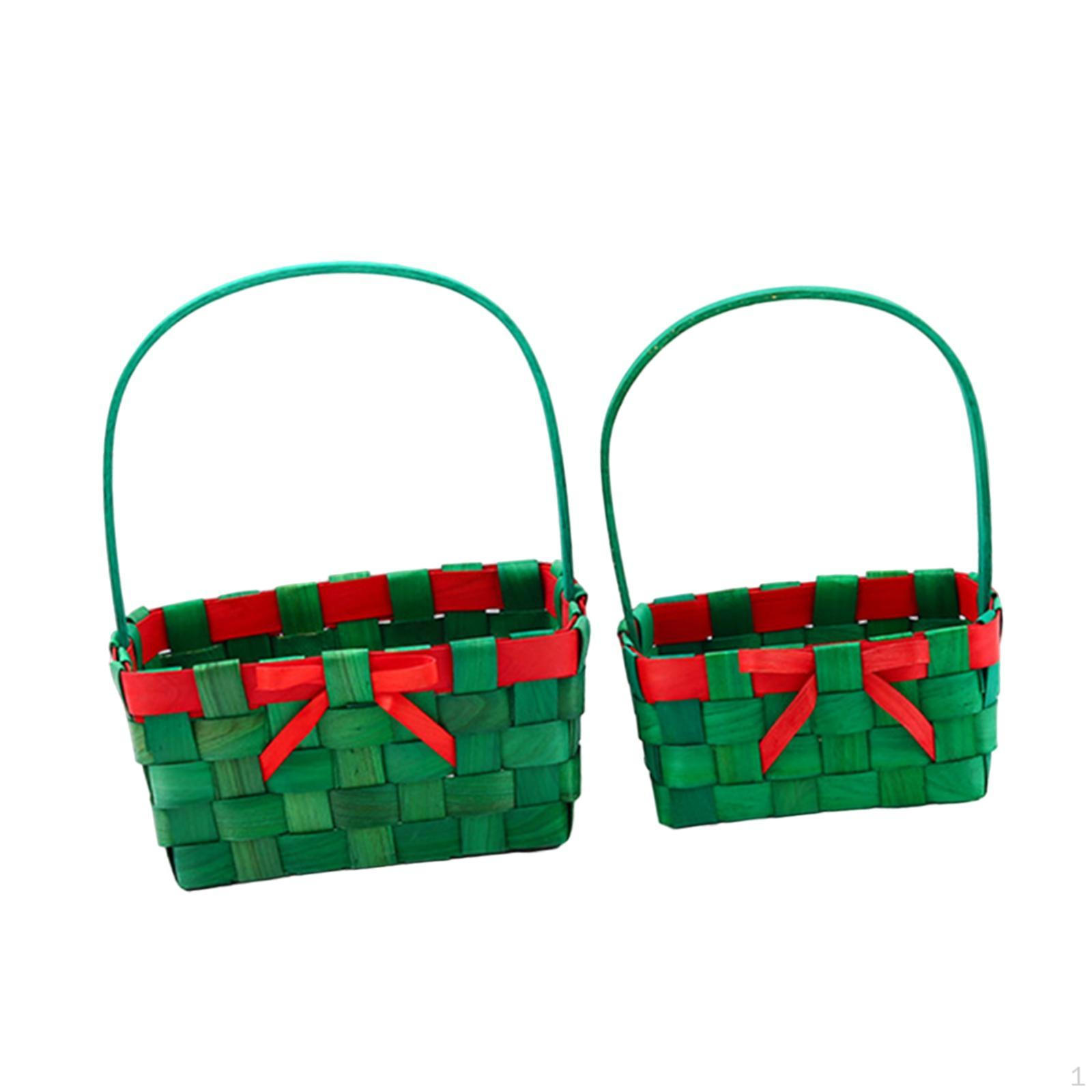 

Рождественская подарочная корзина Бант Цветок Конфеты Хранение Коллекционный Плетеный для Банкета Green Quantity 2
