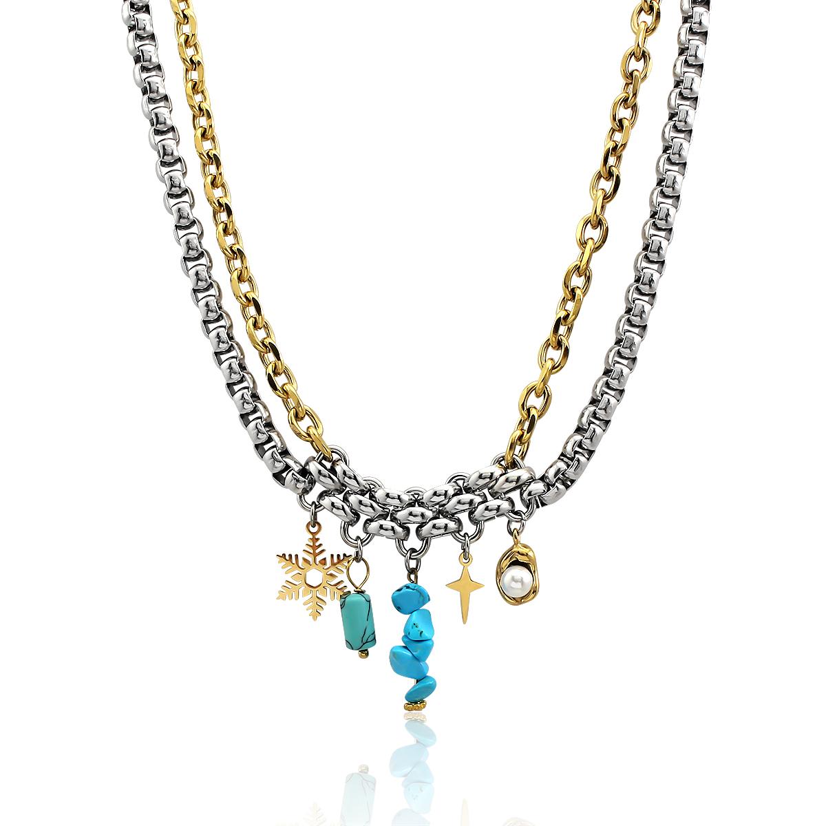 Summly Trend Wholesale 316L Silver Plated Punk Style Seahorse Charm Pendant Stainless Steel Necklace Fashion Jewelry Blue