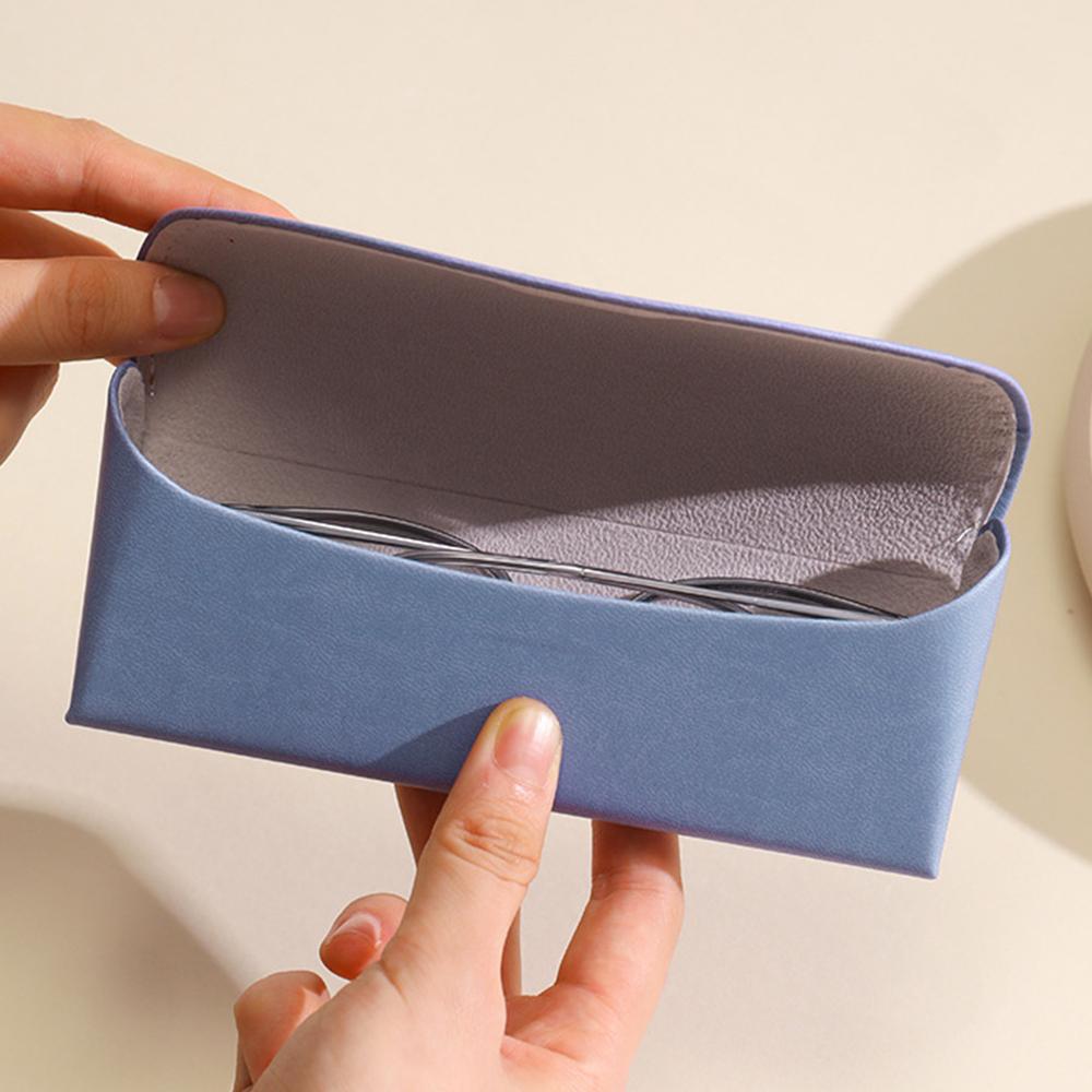Colorful PU Leather Eyeglass Case For Prescription Reading Sunglasses Rigid Case Women Men Trendy Small Box Glasses Accessories