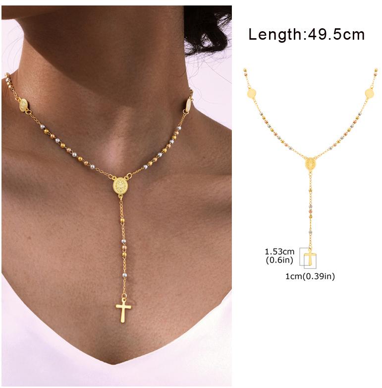 Beaded Long Chain Y Shape Necklace For Women, Minimalist Drop Bar Pendant Choker Necklaces, Clavicle Chain Zircon
