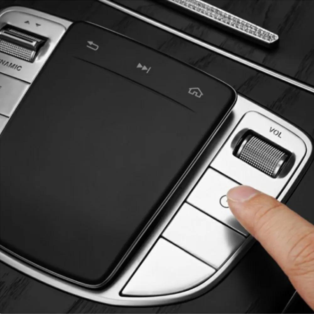 For Mercedes Benz C E V Class GLC 2015-21 Center Console Gear Shift Multimedia Mouse Switch Buttons Covers Stickers Accessories