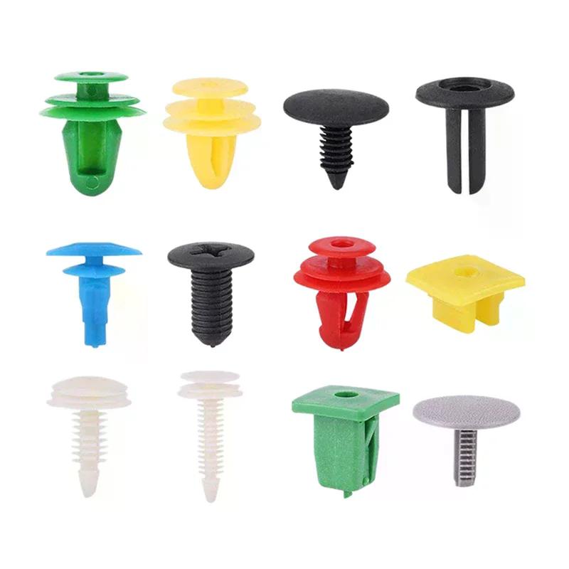 100pcs Universal Mixed Car Various Plastic Rivet Fastener Door Push Pin Auto