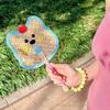 Cute Animal Hand-Woven Cattail Fan: Portable, Durable Summer Decoration Pendant