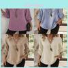 Womens Casual Cotton Linen Blouse With Pockets And Vneck For Summer 2025
