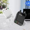 PD40W Mobile Charger: QC3.0 Fast Charging, 2U+2C Multi-Port, EU/UK Standards