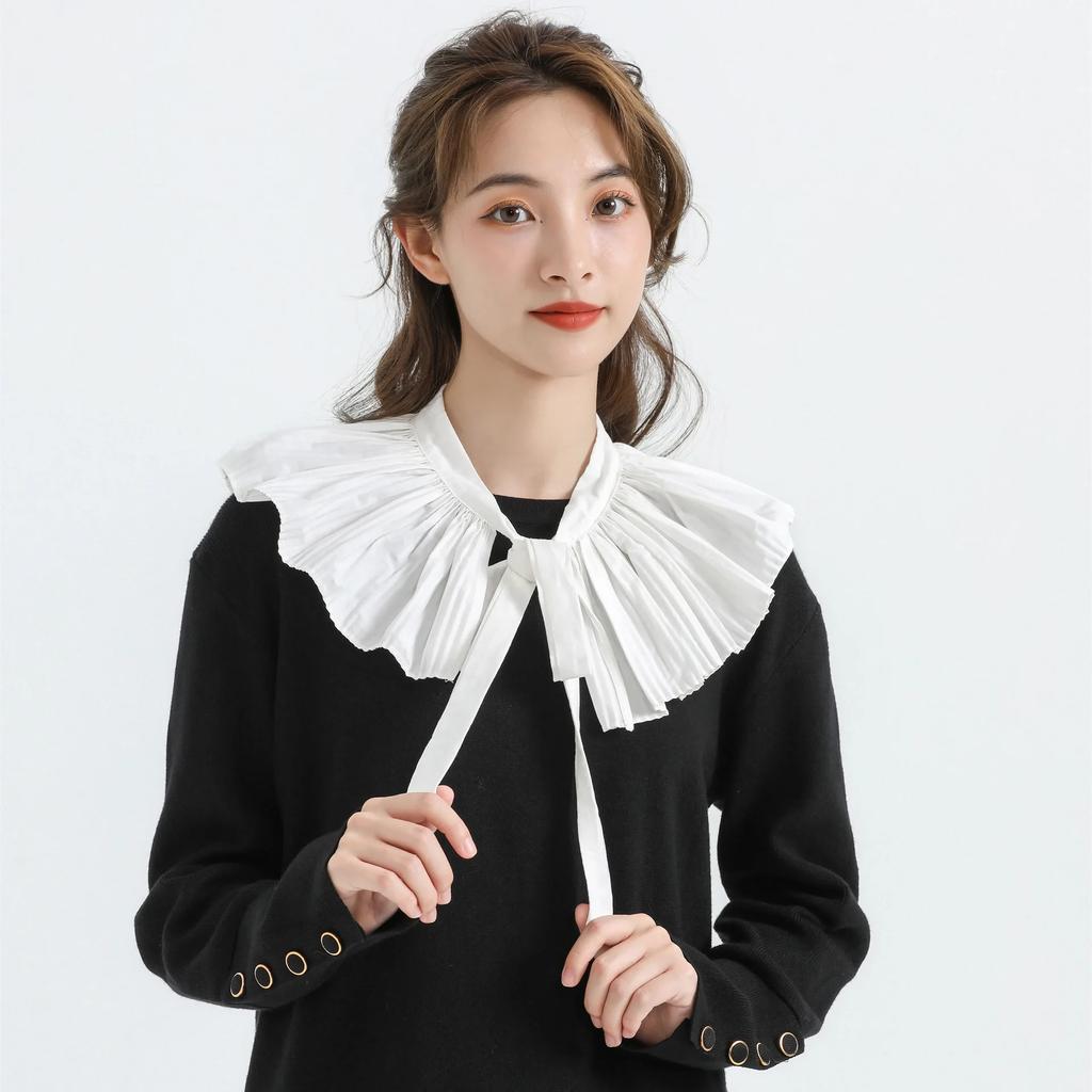 False Fake Collar for Women Bowknots Shoulder Wraps Shawl Removable Blouse Shirt Tops Detachable Collar Neckwear Small Cape