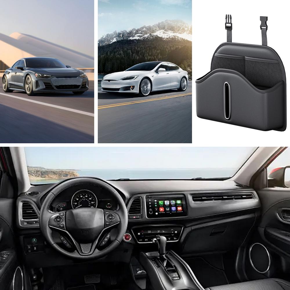 Car Front Seat Organizer Tissue Organizer Storage Box For Car Backseat Large Capacity Auto Tissue Backseat Water Cup Holder For