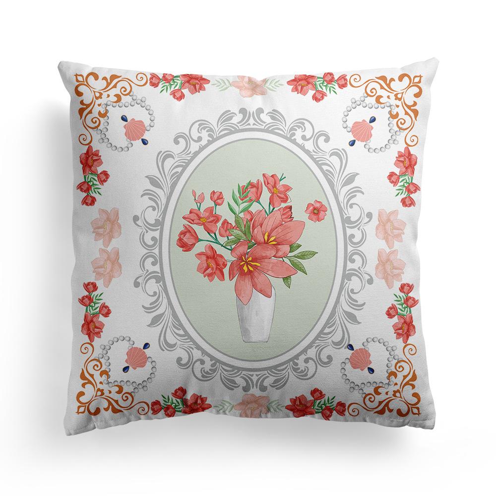 European-style Flower Pillowcase, Retro American Rose Flower Printed Pillow and Cushion Cover