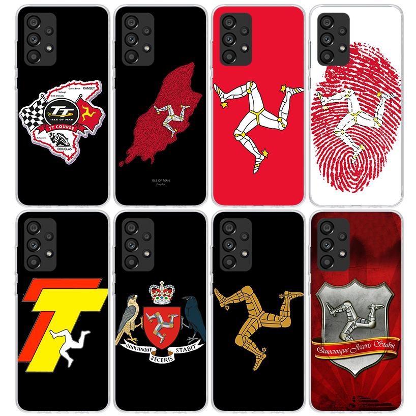 Isle of Man Coat of Arms Phone Case For Samsung Galaxy A12 A52S A42 A32 A22 A51 A50 Note 20 Ultra 10 S10 Plus A71 A70 A31 A30 A1