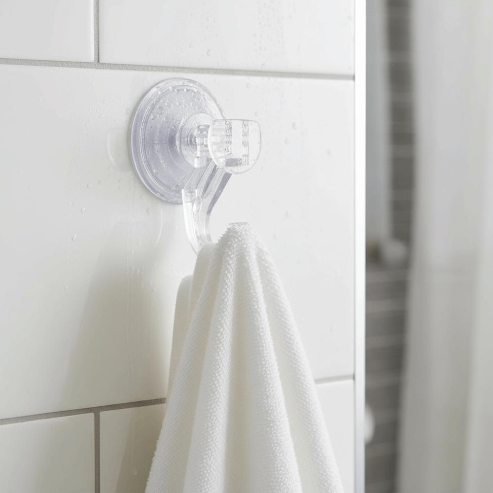 2PCS Transparent Shower Suction Hooks Plastic Kitchen Hook Suction Cup Hooks  Shower Use