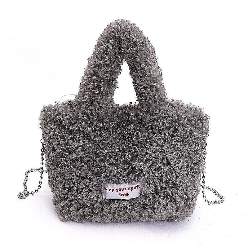 Новая осенняя повседневная сумка из искусственной шерсти, ретро-нишевая сумка-овощная корзина, модная пушистая сумка для женщины
