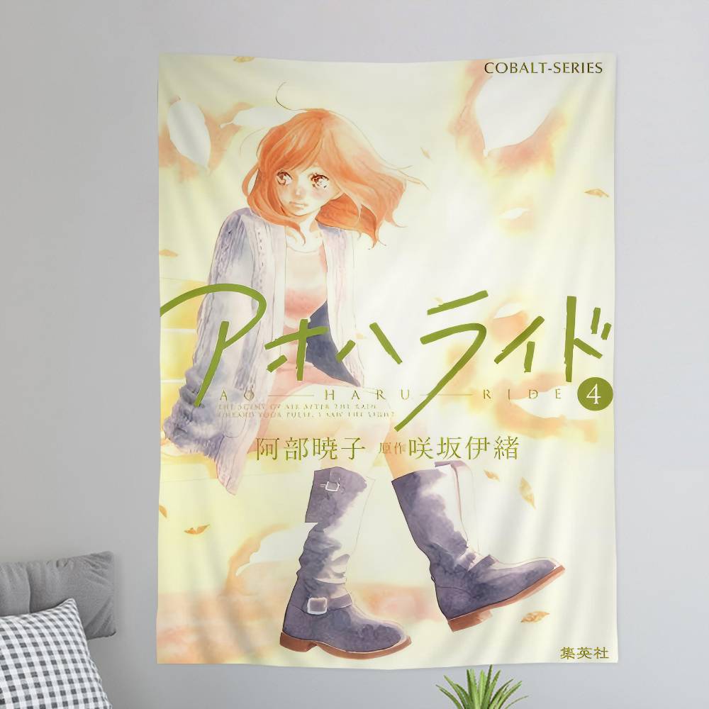 Blue Spring Ride Cartoo Chart Tapestry Art Science Fiction Room Home Decor Cheap Hippie Wall Hanging