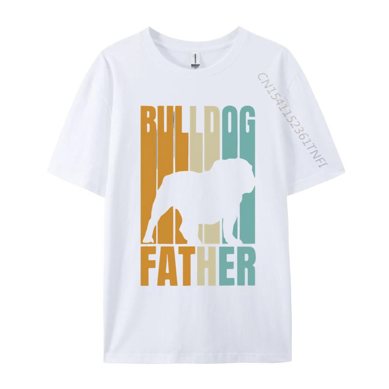 

Retro Bulldog Father Cool Dog Dad Tshirt Mens Cotton Top Tee Fitting Oversized Tshirt Top Anime T Shirts S