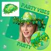 St. Patrick's Day Hat with Green Leaves and Ribbon Trim