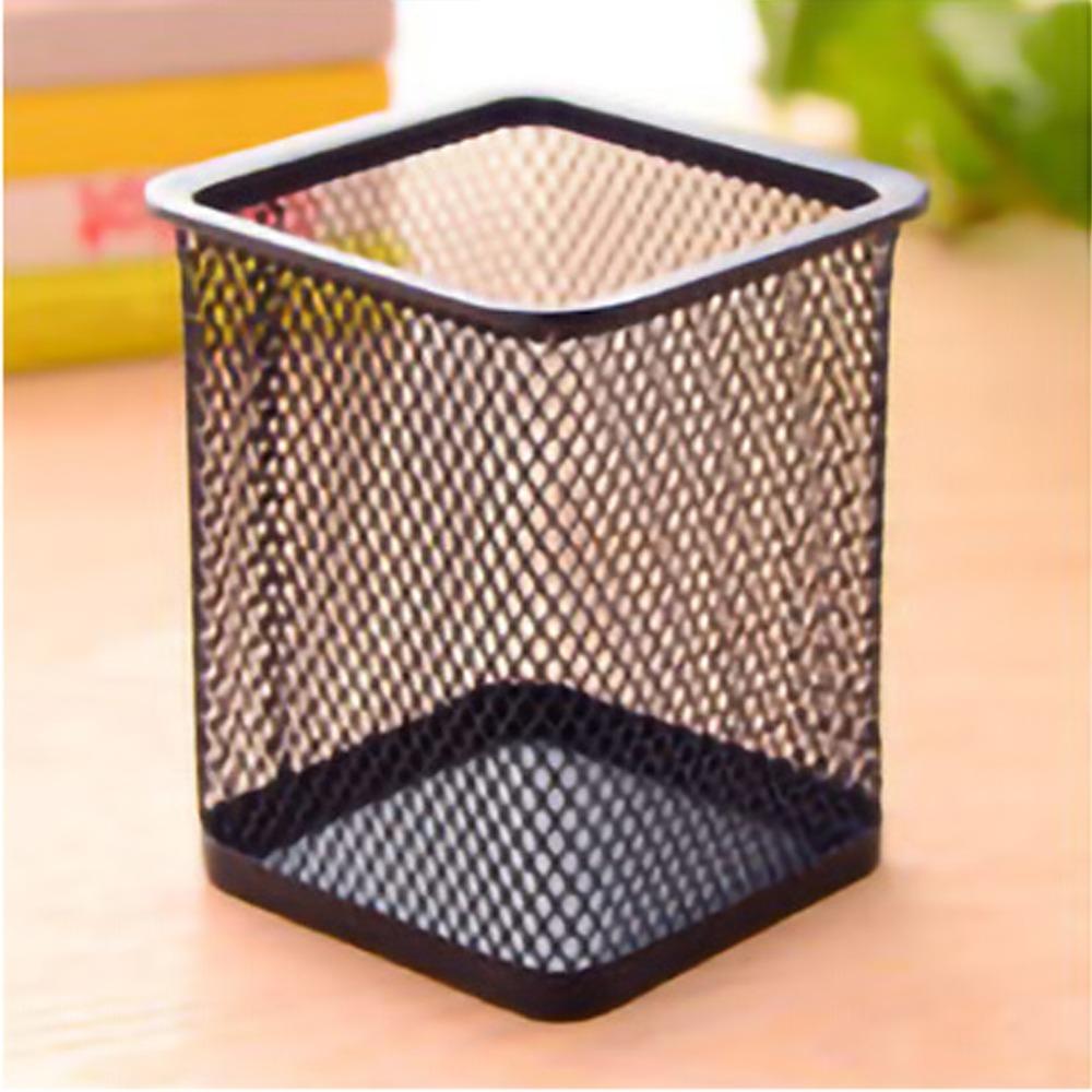 2 pcs Square Shape Pen Holder Solid Structure Square Storage Tube Desktop Organizer Study Table