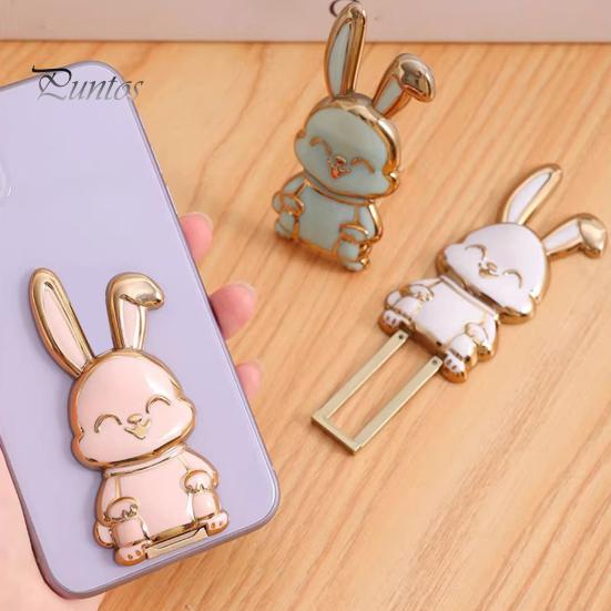 Foldable Bunny Phone Stand Cute Rabbit Phone Holder for Desk Adjustable Phone Bracket for All Mobile Phones