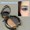 Sombra de Ojos Bicolor Shimmer & Marrón Ahumado/Azul-Negro Paleta de Sombras de Ojos Multicolor - Fórmula Húmeda/Seca, Sombra de Ojos de Larga Duración Resistente al Agua y al Sudor