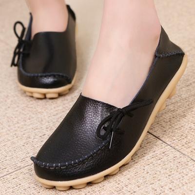Fashion Flats Shoes Woman Designer Bowtie Women'S Loafer Walking Moccasins Genuine Leather Footwear Women'S Shoes Sale