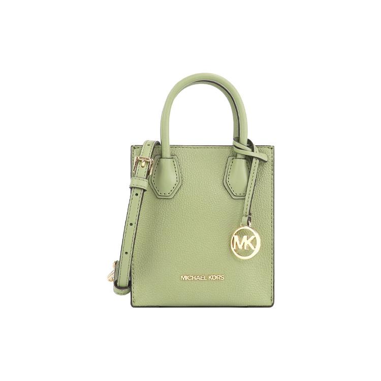 New MICHAEL KORS Mercer Leather Trunk Bag, Handbag, Shoulder Bag, Crossbody Bag Mini Women's Verdant Green 35S1GM9T0L-LIGHT-SAGE