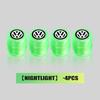 Valve Stems Caps 4PCS Car Luminous Tire Valve Cap Fluorescent Night Glowing Decor For Volkswagen VW Passat Golf 4 5 6 Tiguan Pol zg4