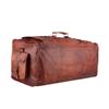 Large Men's Travel Luggage Handmade Vintage Leather Duffel Brown Weekend Gym Bag