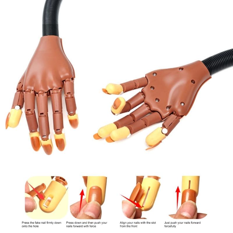 Detachable Nail Training Hand Model Magnetic Base Realistic Manicure Practice Tool Compact ABS