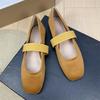 Fashion Flat Shoes for Women Retro Square Toe Shallow Mouth New Summer Ballet Mary Jane Shoes Plus Size Casual Women's Shoes 42 43