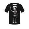 Mens Halloween Abstract Skull 3D Digital Print Crew Neck Short Sleeve Tee Casual T-Shirt Teens