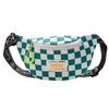Stylish Children's Checkered Pattern Sling Bag Durable Canvas Crossbody Backpack With Large Capacity For Snacks