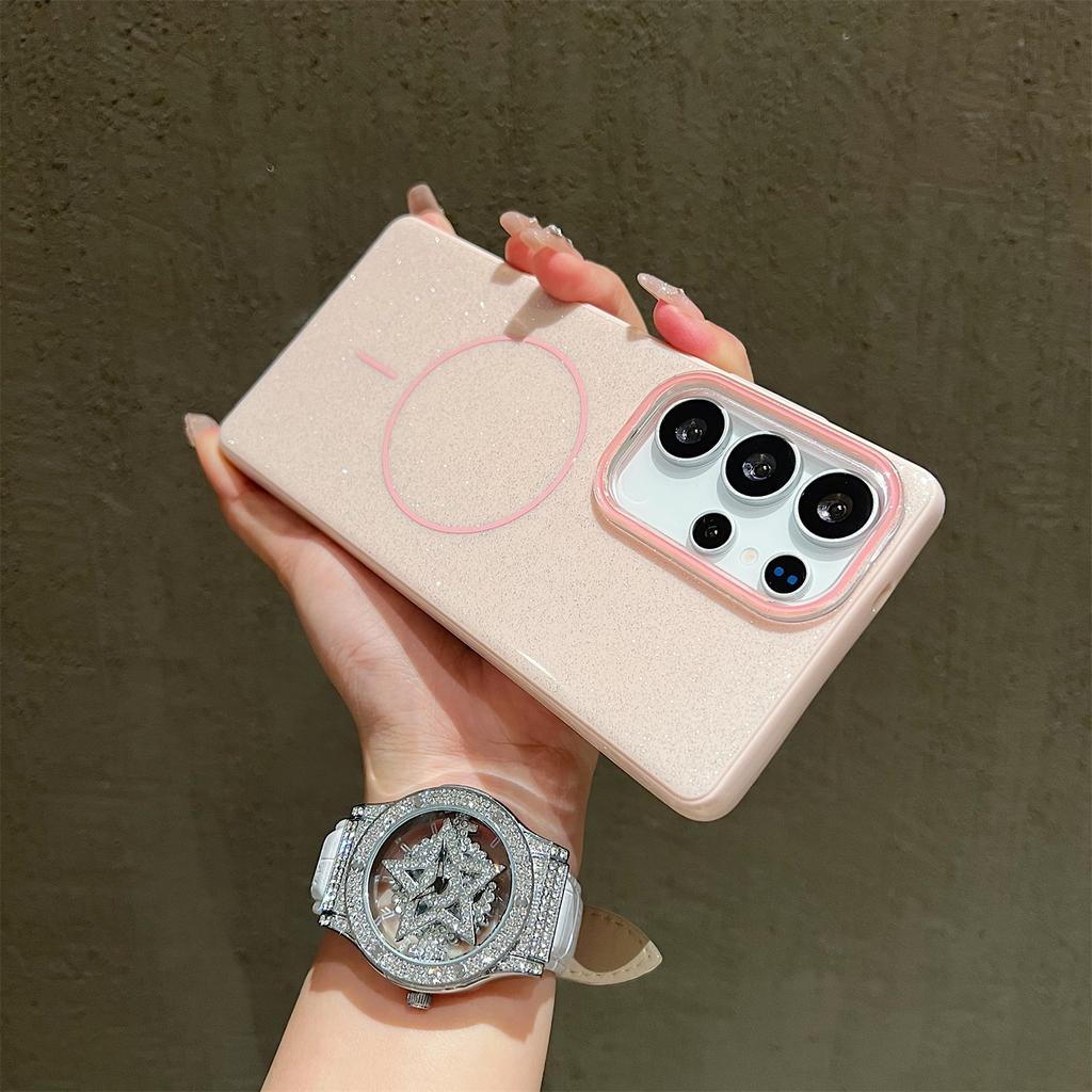 For Samsung Galaxy S25 Ultra Case Compatible with MagSafe Glitter Design IMD TPU+PC Phone Back Cover