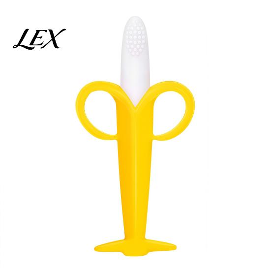 Gum Massaging Teethers Banana Silicone Teether, Baby Toothbrush Chew Toy with Raised Particles, Food-Grade Infant Oral Care Tools BPA-Free for