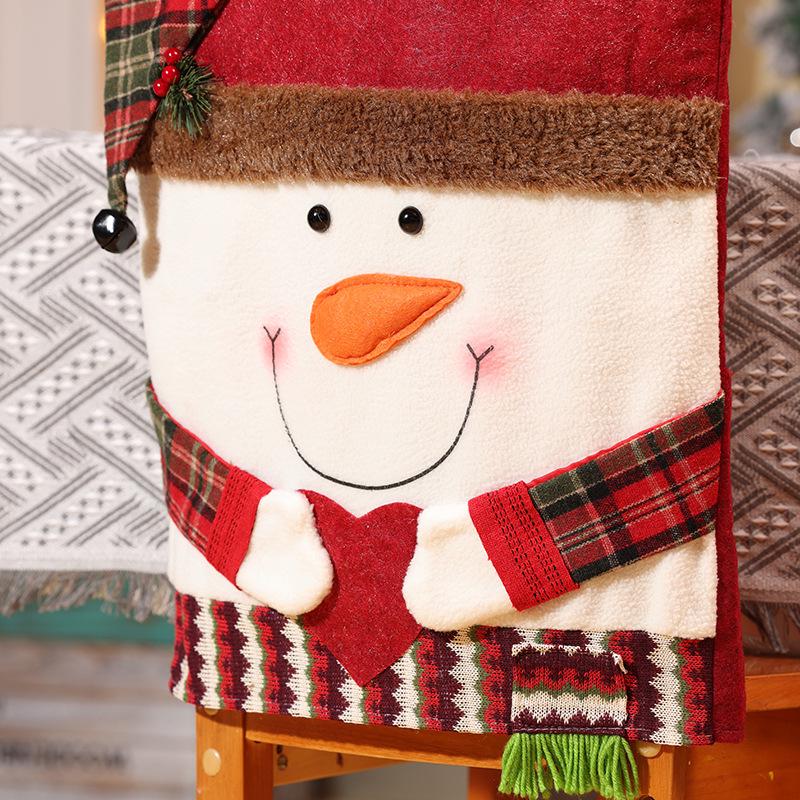 Christmas Cartoon Santa Chair Cover Set