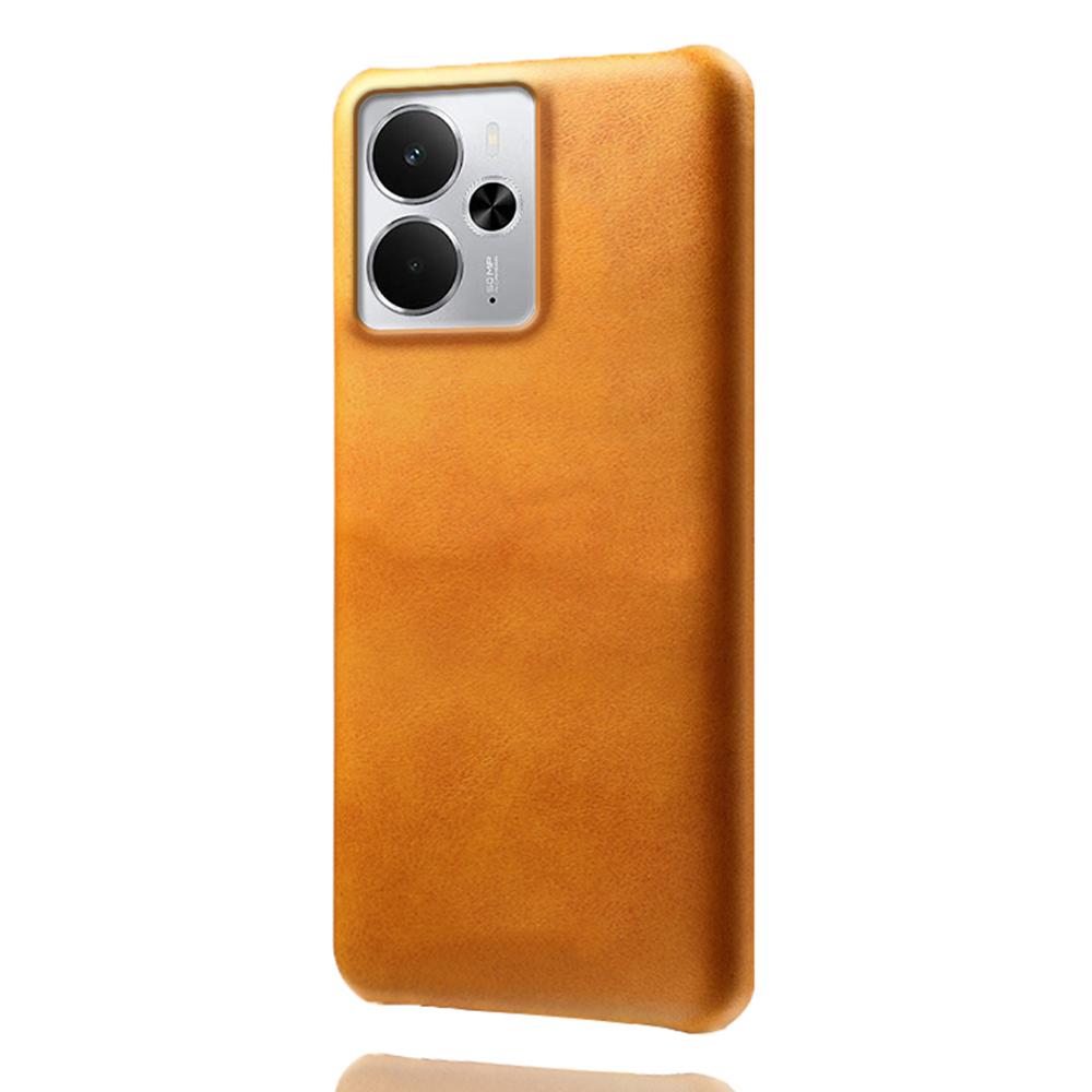 For Realme 14 5G Case Calf Texture PU Leather Hard PC Protective Phone Cover