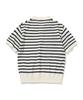 KNITTED (W) Boucle Stripe Collar Knit Ivory