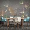 Modern Mural Minimalist Light Luxury 3d Wallpaper Lines Embossed Wall Mural Ginkgo Leaves Fresco Decor